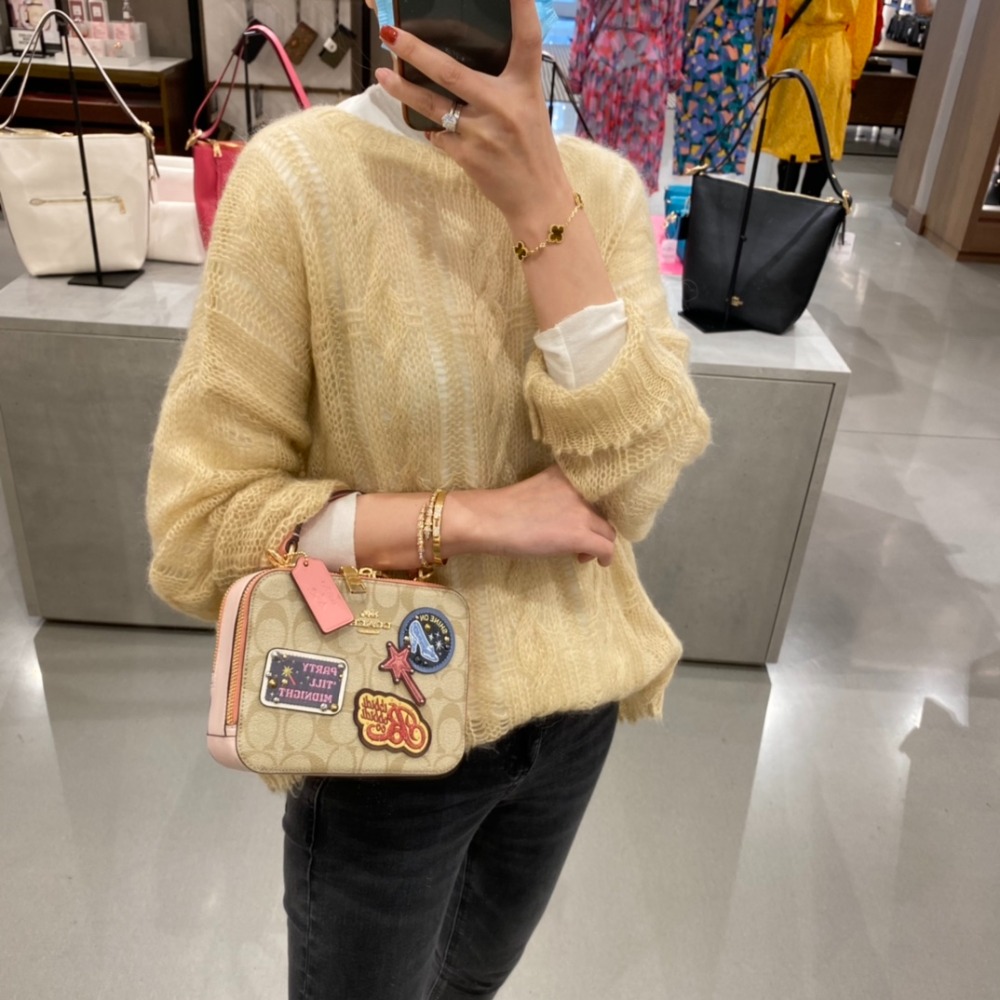 台灣美媽代購 COACH 蔻馳 包包 盒子包 斜背包 斜挎包 單肩包 側背包 手提包 化妝包 郵差包  時尚百搭斜挎包-細節圖11