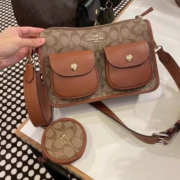 台灣美媽代購 COACH 蔻馳 包包 斜挎包 單肩包 斜背包 郵差包 機車包 零錢包 三合一郵差包 時尚百搭簡約斜挎包-細節圖6
