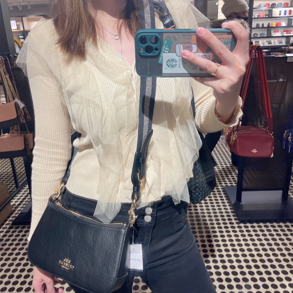 台灣美媽代購 COACH 蔻馳 包包 斜挎包 單肩包 斜背包 郵差包 麻將包 月牙包 半月包 時尚氣質百搭款斜挎單肩包-細節圖6