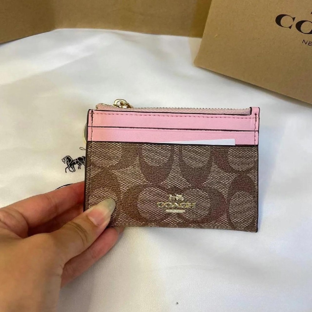 台灣美媽代購 COACH 蔻馳 包包 卡包 零錢包 拉鏈錢包 鑰匙包 經典印花logo拉鏈零錢包 證件包 時尚簡約零錢包-細節圖8