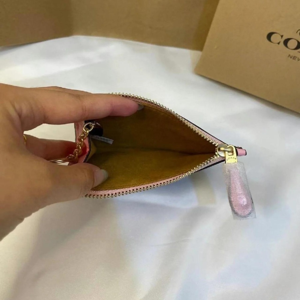 台灣美媽代購 COACH 蔻馳 包包 卡包 零錢包 拉鏈錢包 鑰匙包 經典印花logo拉鏈零錢包 證件包 時尚簡約零錢包-細節圖10