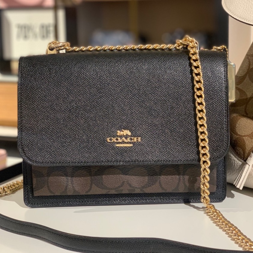 台灣美媽代購 COACH 蔻馳 包包 單肩包 斜挎包 手提包 斜背包 鏈條包 風琴包 翻蓋單肩斜挎包 時尚百搭簡約斜挎包-細節圖8