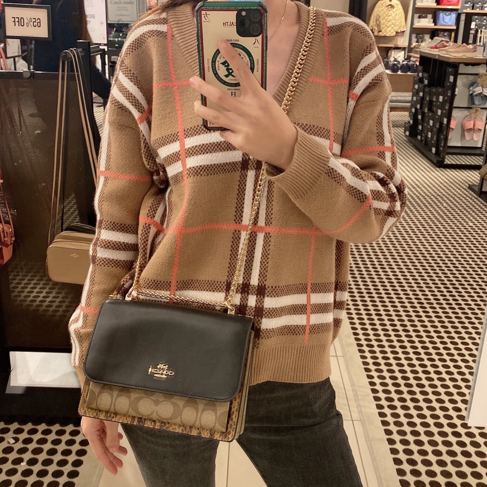 台灣美媽代購 COACH 蔻馳 包包 單肩包 斜挎包 手提包 斜背包 鏈條包 風琴包 翻蓋單肩斜挎包 時尚百搭簡約斜挎包-細節圖11