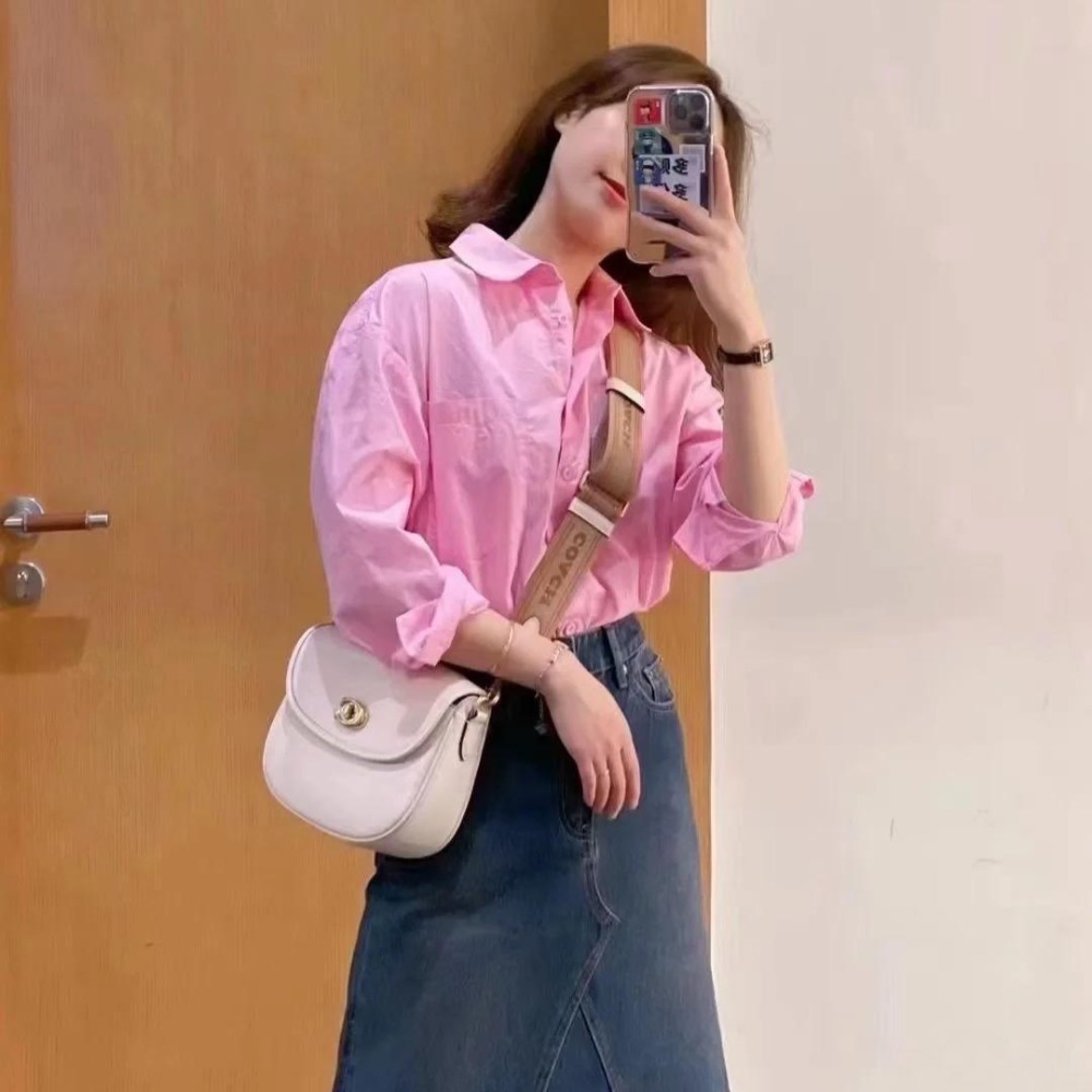 台灣美媽代購 COACH 蔻馳 包包 側背包 單肩包 斜挎包 斜背包 馬鞍包 單肩馬鞍包 翻蓋斜挎包雙肩帶 時尚簡約款-細節圖3