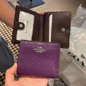 台灣美媽代購 COACH 蔻馳 皮夾 女士素面短夾 女生防刮皮大鈔錢包 韓版 可愛兩折mini零錢包 對開暗釦女錢夾-規格圖11