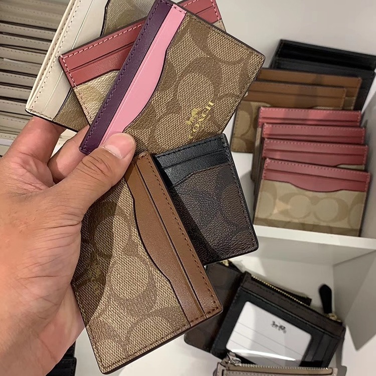 台灣美媽代購 COACH 蔻馳 卡夾 經典logo防刮皮卡夾 證件夾 零錢袋 卡包 素面 匙环卡包 零钱包 信用卡夾-細節圖4