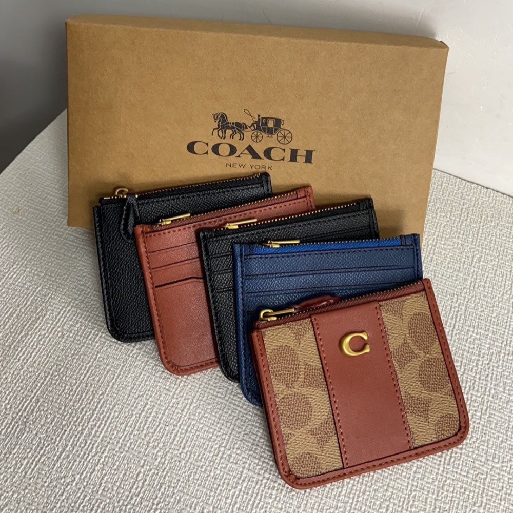 台灣美媽代購 COACH 蔻馳 卡夾 經典logo防刮皮卡夾 證件夾 零錢袋 卡包 素面 匙环卡包 零钱包 信用卡夾-細節圖5