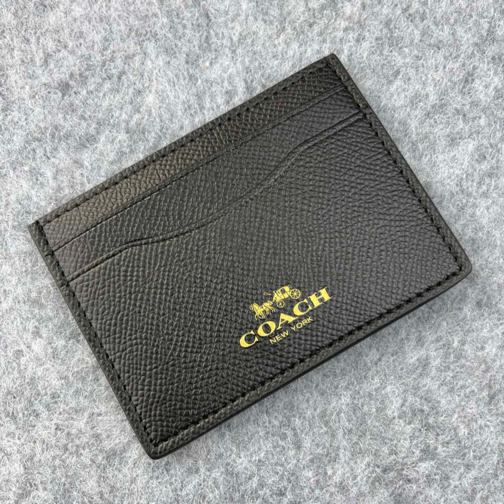 台灣美媽代購 COACH 蔻馳 卡夾 經典logo防刮皮卡夾 證件夾 零錢袋 卡包 素面 匙环卡包 零钱包 信用卡夾-細節圖8