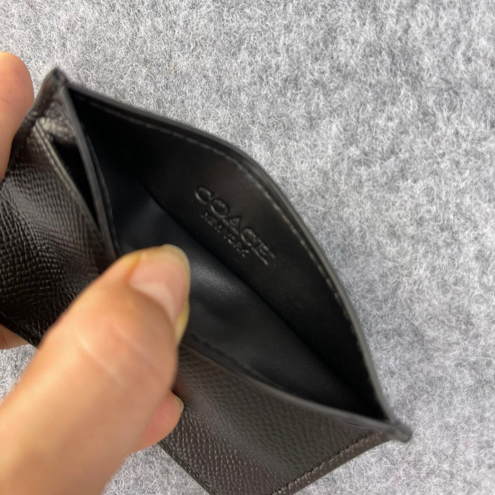 台灣美媽代購 COACH 蔻馳 卡夾 經典logo防刮皮卡夾 證件夾 零錢袋 卡包 素面 匙环卡包 零钱包 信用卡夾-細節圖10