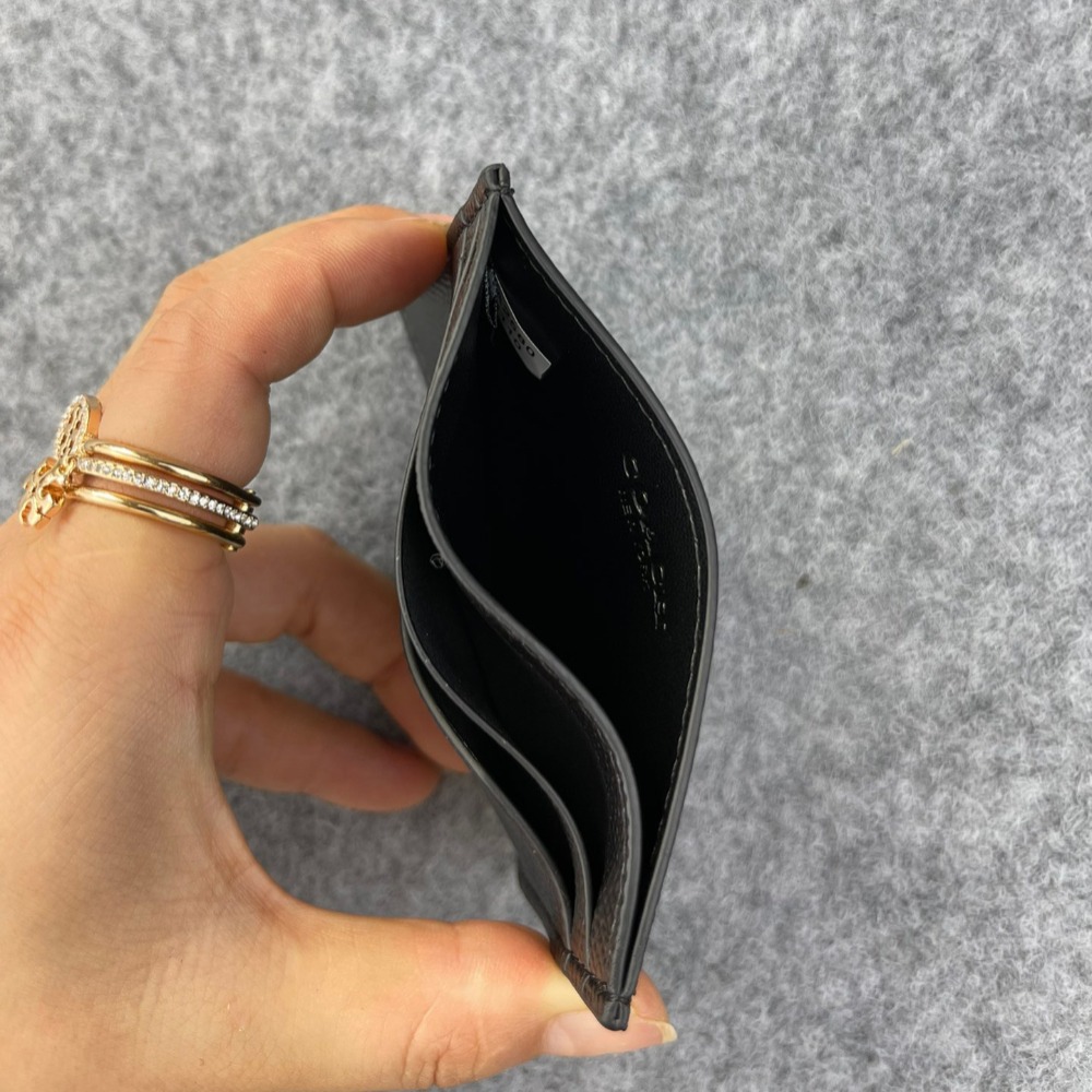 台灣美媽代購 COACH 蔻馳 卡夾 經典logo防刮皮卡夾 證件夾 零錢袋 卡包 素面 匙环卡包 零钱包 信用卡夾-細節圖11