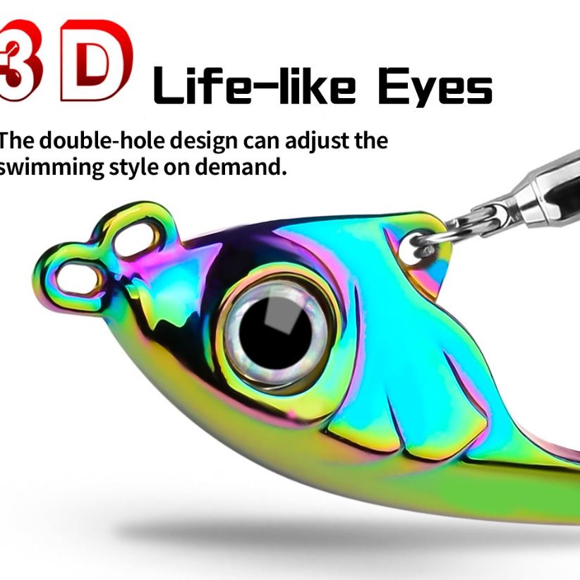 《懶人雜貨舖》弦月旋轉亮片 複合式旋轉亮片 路亞餌 顫泳 vib 遠投vib  翹嘴 鱸魚 路亞假餌-細節圖5