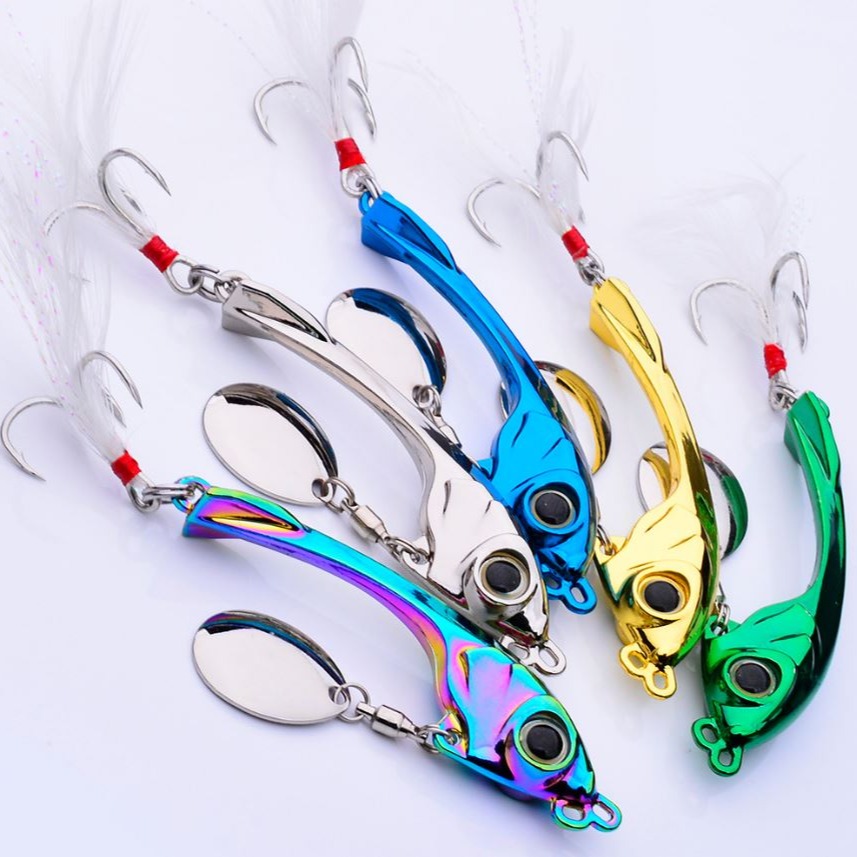 《懶人雜貨舖》弦月旋轉亮片 複合式旋轉亮片 路亞餌 顫泳 vib 遠投vib  翹嘴 鱸魚 路亞假餌-細節圖9