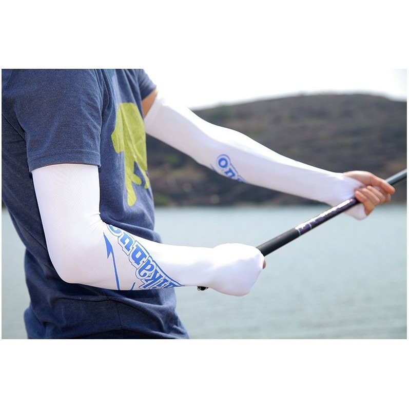 《懶人雜貨舖》米卡諾冰絲 防曬袖套 防晒袖套 戶外騎車 釣魚 透氣套袖 防紫外線 臂套 男女長款-細節圖11