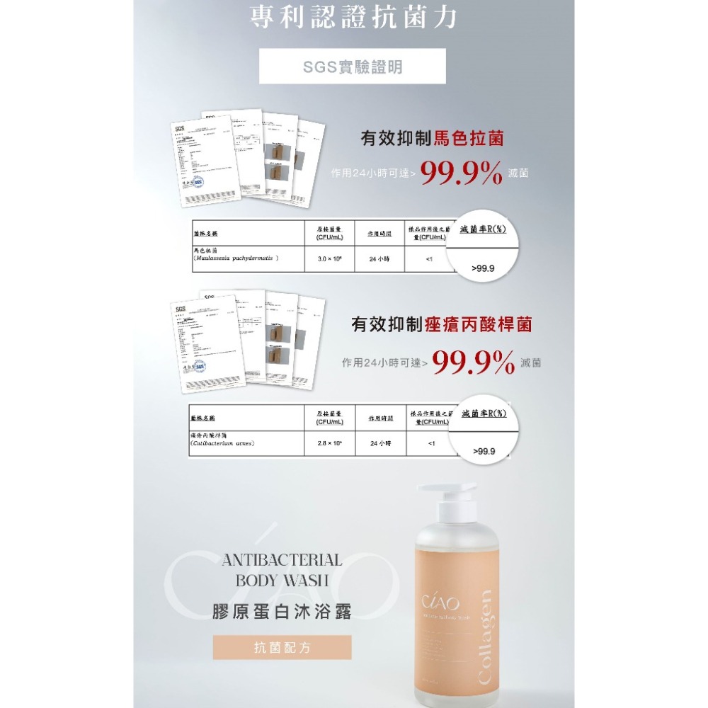 CIAO 日喬恩 膠原蛋白 沐浴乳 抗菌 | 美白 | 保濕 配方 500ML-細節圖6