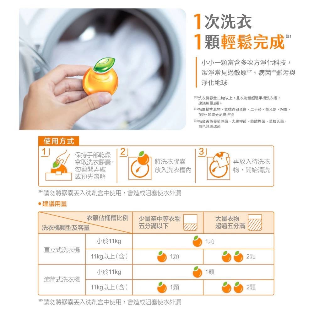 《新包裝》橘子工坊天然洗衣膠囊20g*22顆｜低敏 去味-細節圖2