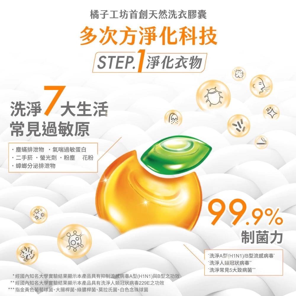 《新包裝》橘子工坊天然洗衣膠囊20g*22顆｜低敏 去味-細節圖4
