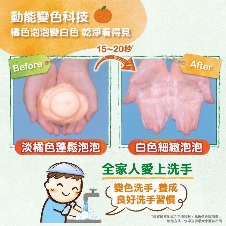 橘子工坊 變色泡泡洗手慕斯 350ml-細節圖5