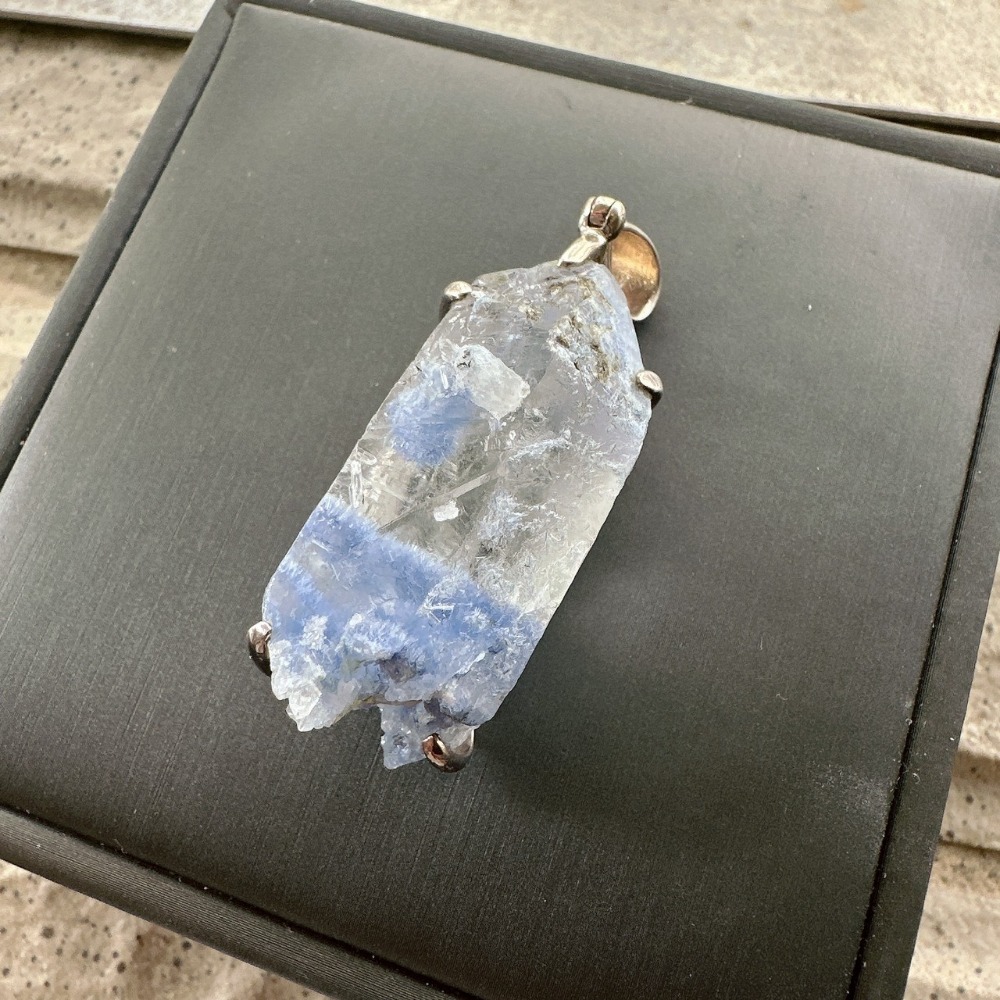 BC♥天然稀有藍線石原礦礦標墜子-細節圖3