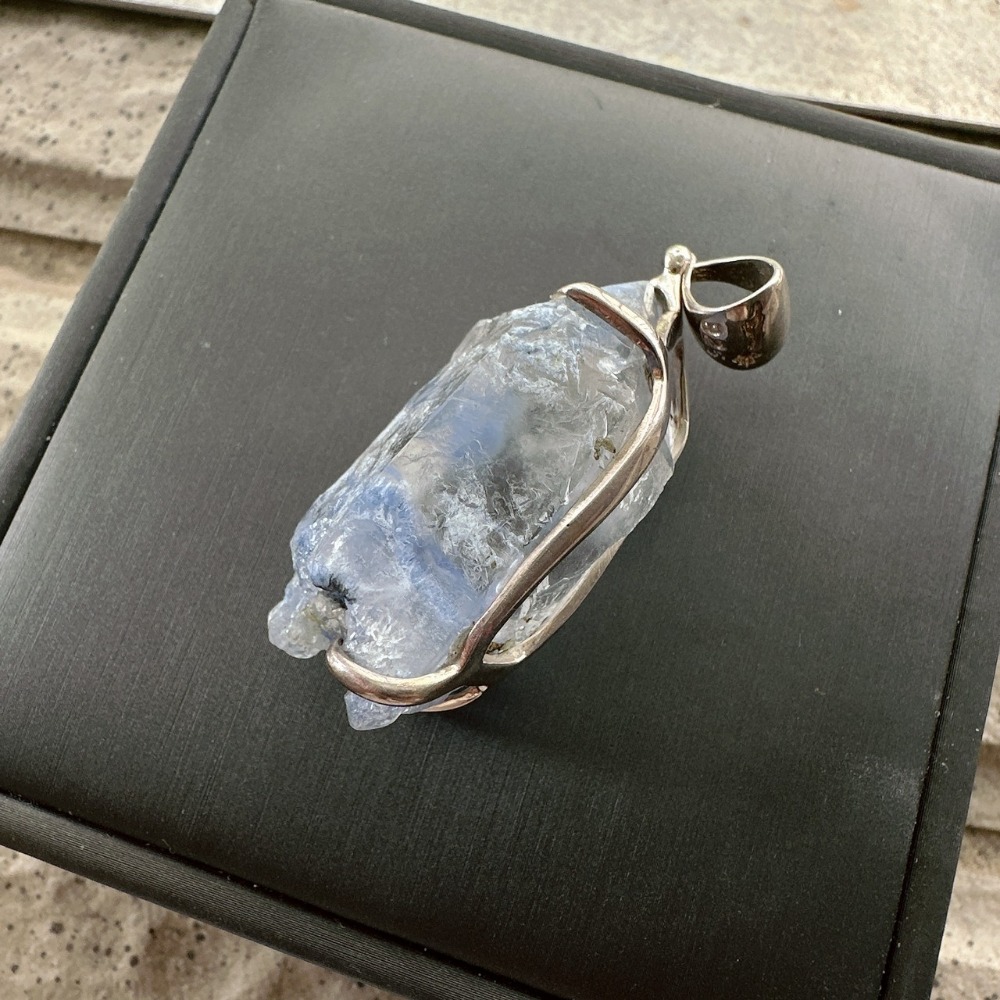 BC♥天然稀有藍線石原礦礦標墜子-細節圖4