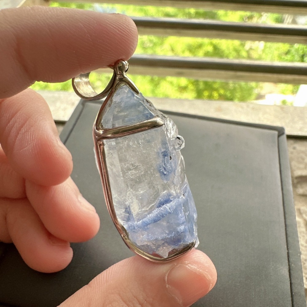 BC♥天然稀有藍線石原礦礦標墜子-細節圖5