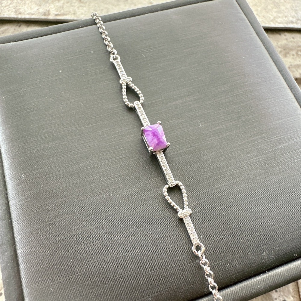 BC♥天然高檔玉化舒俱徠純銀手鍊-細節圖3