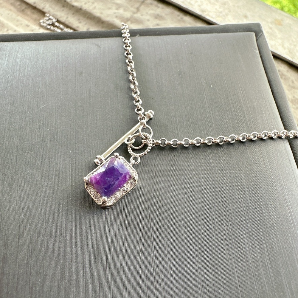 BC♥高檔帝王紫舒俱徠純銀項鍊-細節圖2