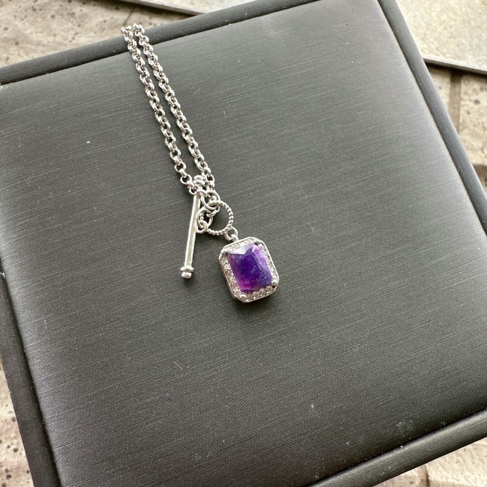 BC♥高檔帝王紫舒俱徠純銀項鍊-細節圖3