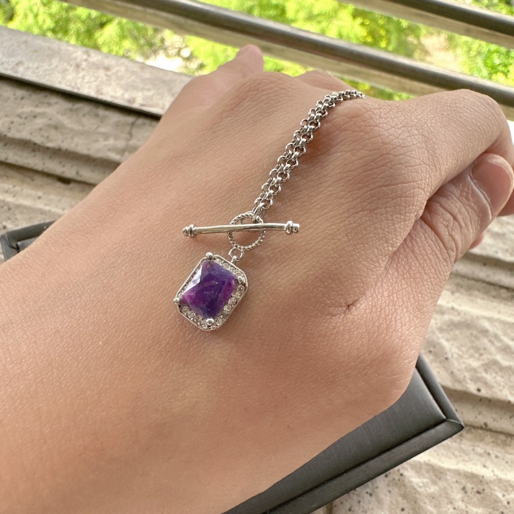 BC♥高檔帝王紫舒俱徠純銀項鍊-細節圖4