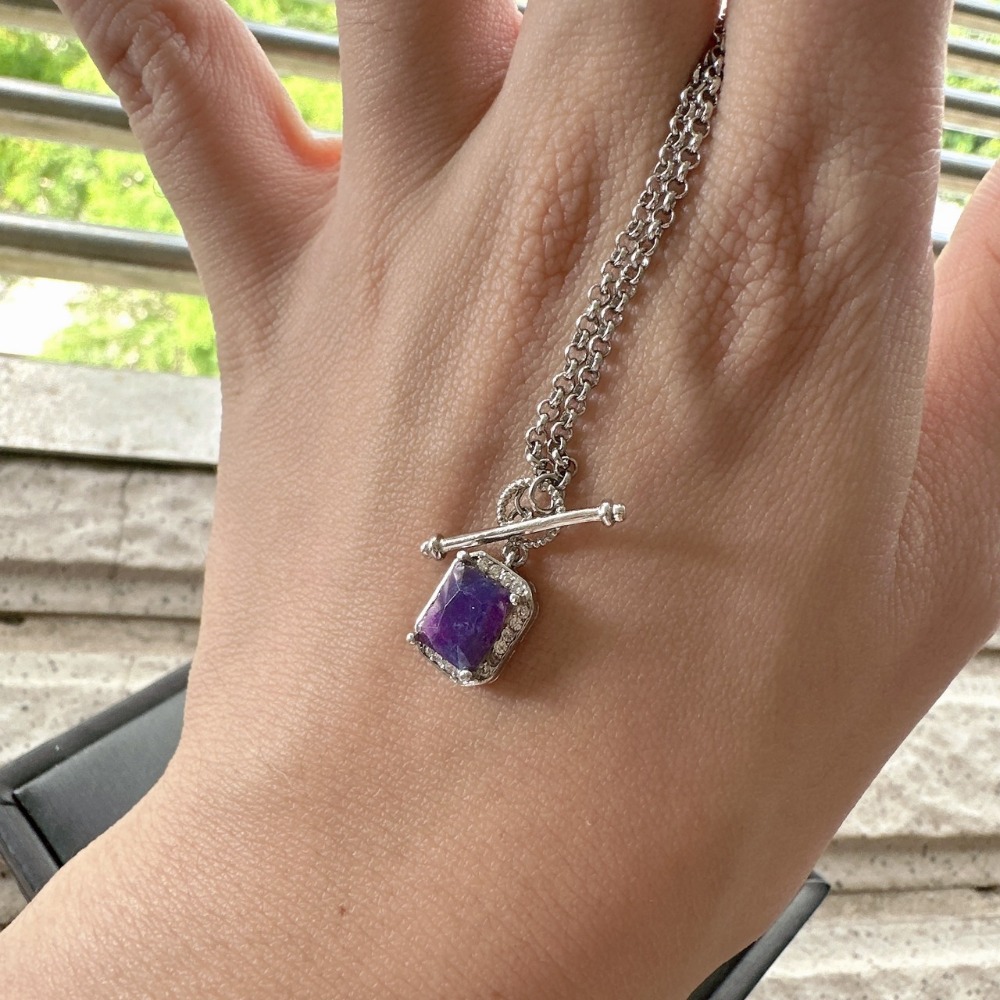 BC♥高檔帝王紫舒俱徠純銀項鍊-細節圖5