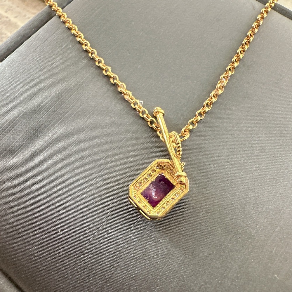 BC♥高檔帝王紫舒俱徠純銀鍍金項鍊-細節圖4