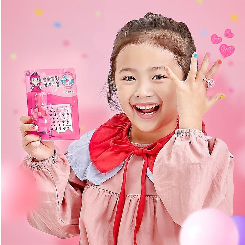 【韓國PINKY】 bling bling指甲油套裝組-03-亮紫色 韓國指甲油 可剝離 美甲  ‖呆豆省省購 現貨‖-細節圖2