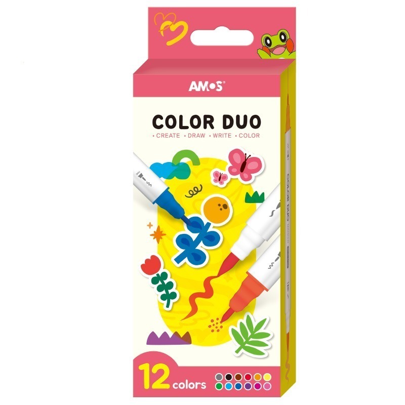 12色可水洗雙頭彩色筆