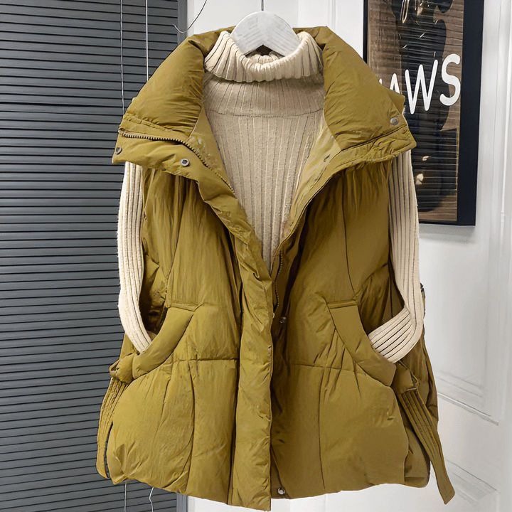 韓系羽絨棉大尺碼背心-細節圖3