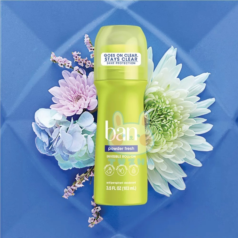 【ban 盼】止汗除臭體香劑-爽身粉香/藍色(3.5oz/103ml)【1624】-細節圖2