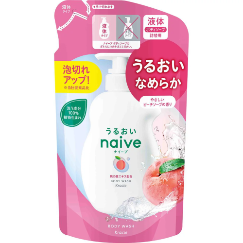 【Kracie 葵緹亞】Naive 娜艾菩植物沐浴乳補充包-保濕桃葉(360ml)【2657】