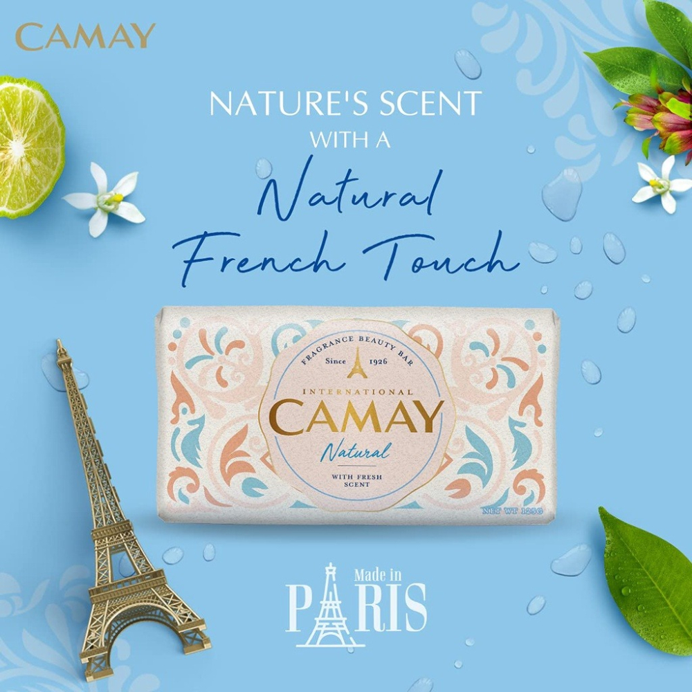 【CAMAY 佳美】潤膚香皂-NATUREL白色(125g)【1710】-細節圖2