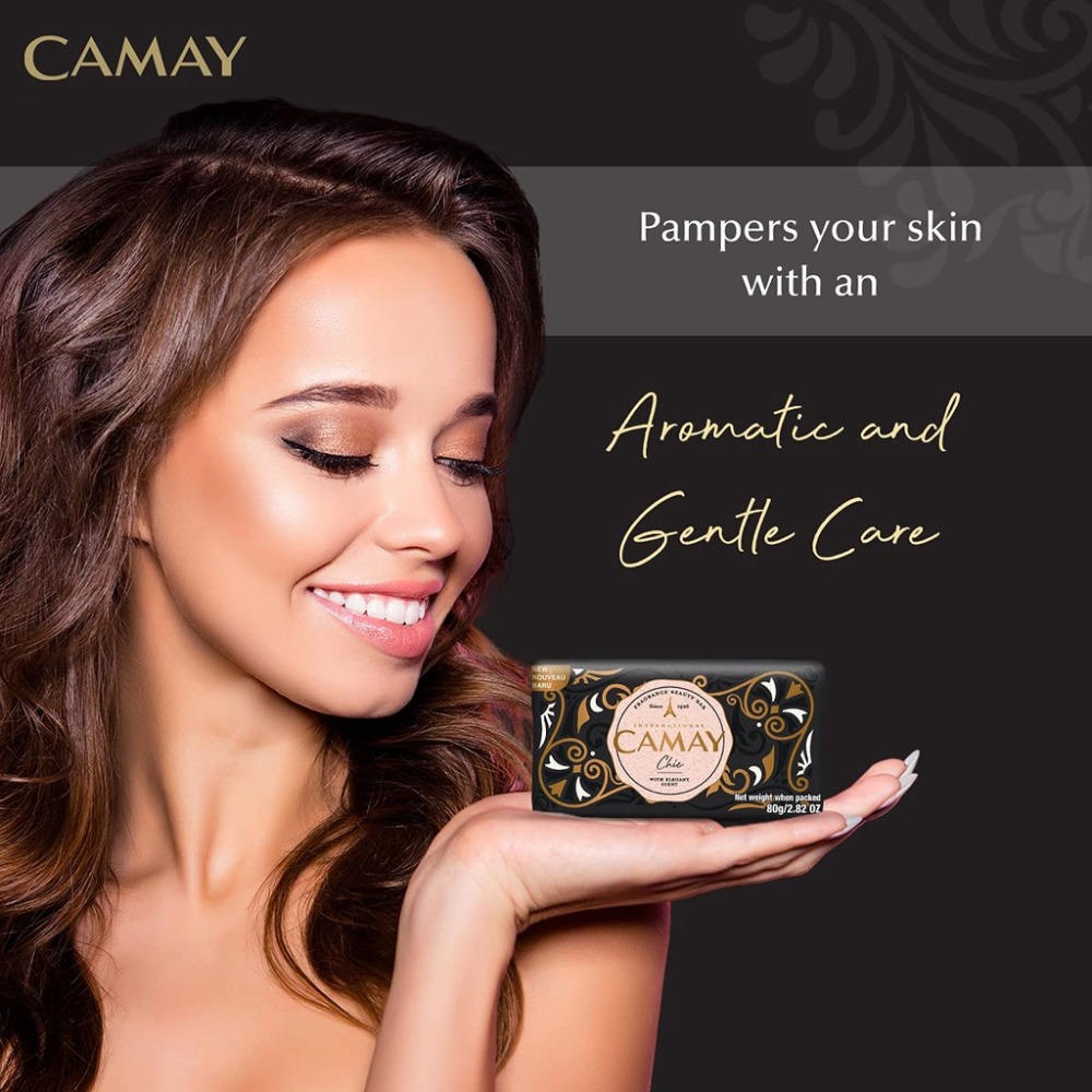 【CAMAY 佳美】潤膚香皂-CHIC黑色(125g)【1712】-細節圖5