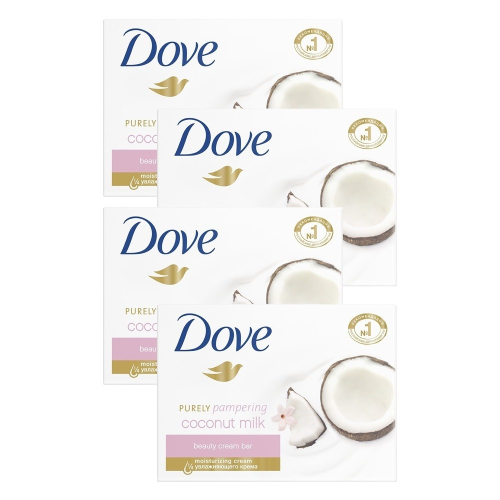 【Dove 多芬】乳霜滋潤香皂-粉紅椰奶(90g*4塊/組)【1276】