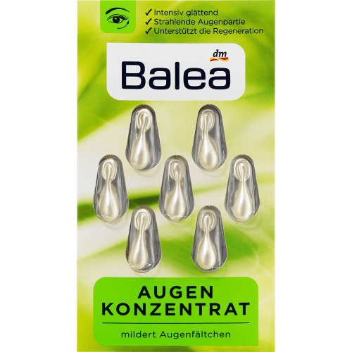 【Balea 芭樂雅】眼部緊緻抗皺精華膠囊-綠茶精華(7顆/片/綠色)【5578】