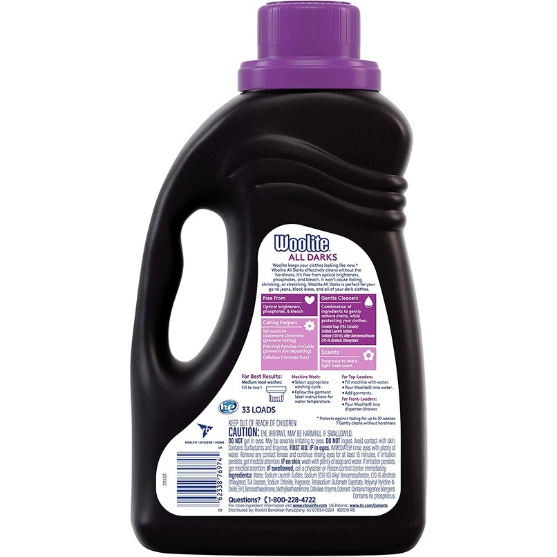 【Woolite 浣麗】濃縮衣物冷洗精-深色衣物用(50oz/1480ml)【兔雜 tuzha】-細節圖2