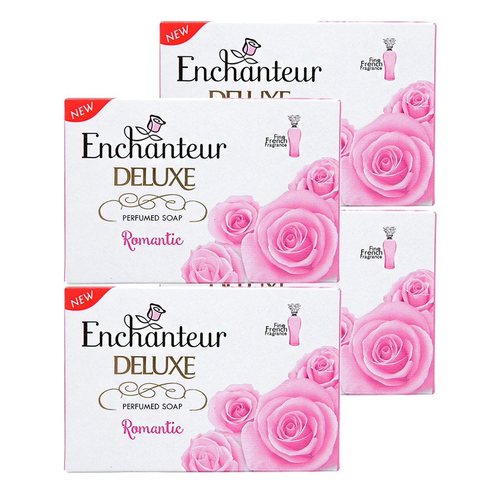 福利品【Enchanteur 艾詩】粉紅玫瑰精油香皂4入組-羅曼蒂克(90g*4入組)【NG-4353】