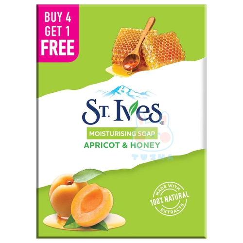 【ST. Ives 聖艾芙】身體磨砂香皂-杏桃蜂蜜(125g*5塊)【6069】