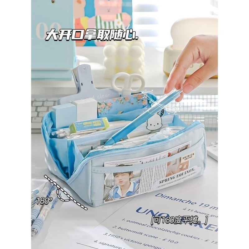 台灣現貨 爆款😍 高質感超巨能裝十層大筆袋 👍大容量筆袋-細節圖8