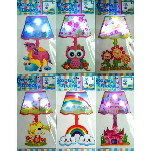 台灣現貨 可愛卡通壁貼燈 免插電3D立體LED檯燈貼 開關燈 小夜燈 孩子最愛的禮物 夜燈-細節圖7