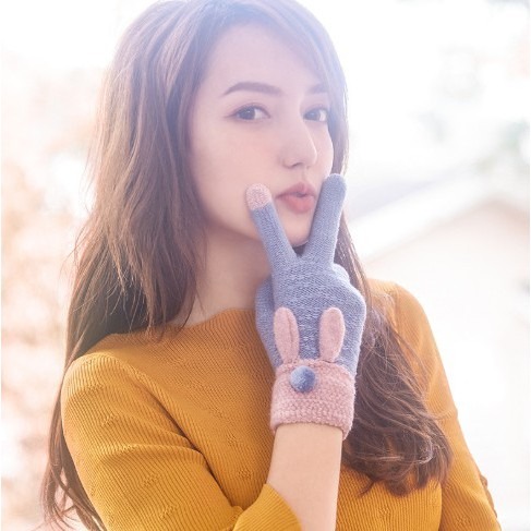 台灣現貨 下周寒流 冬季新款暖呼呼針織毛線加絨可觸屏保暖手套 觸屏手套-細節圖3