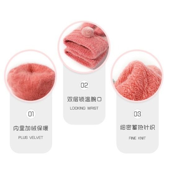 台灣現貨 下周寒流 冬季新款暖呼呼針織毛線加絨可觸屏保暖手套 觸屏手套-細節圖7