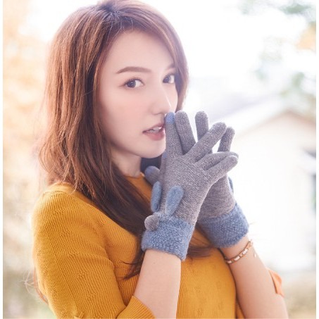 台灣現貨 下周寒流 冬季新款暖呼呼針織毛線加絨可觸屏保暖手套 觸屏手套-細節圖8
