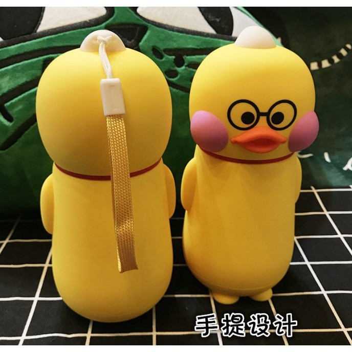 台灣現貨出清 網紅爆款玻尿酸鴨鴨杯 玻璃隨手杯 可愛隨身杯 小黃鴨杯 交換禮物-細節圖4