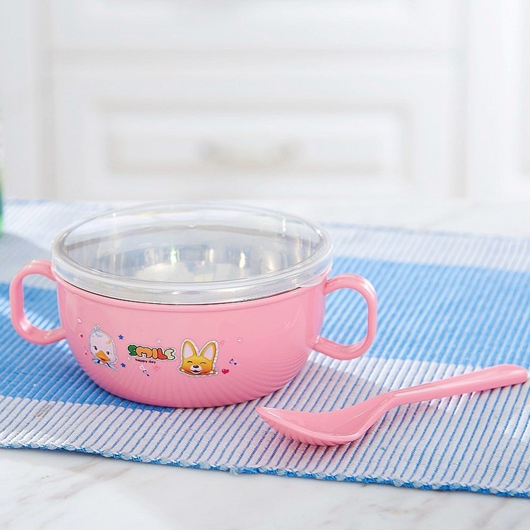 台灣現貨 304兒童不銹鋼碗 幼稚園雙耳碗 寶寶防摔隔熱碗 三色碗 保溫碗 不鏽鋼碗3件組-細節圖3