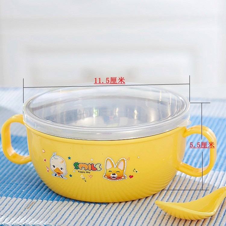 台灣現貨 304兒童不銹鋼碗 幼稚園雙耳碗 寶寶防摔隔熱碗 三色碗 保溫碗 不鏽鋼碗3件組-細節圖4